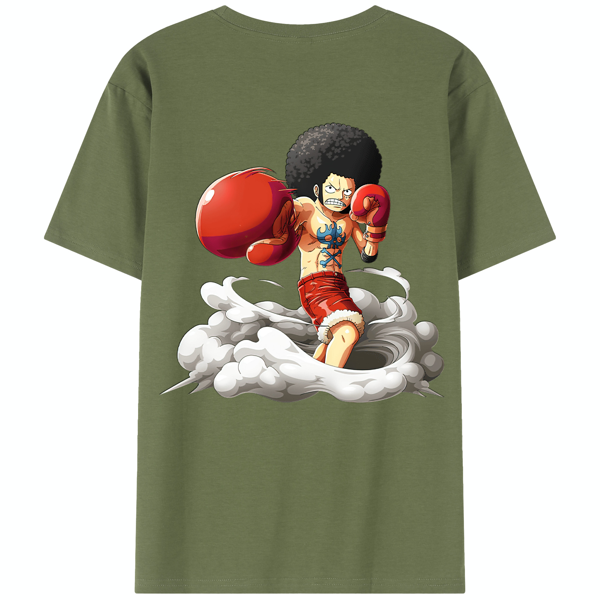 ワンピース モンキー・D・ルフィ ONE PIECE Monkey D. Luffy 綿100％半袖Tシャツ（背面プリント）